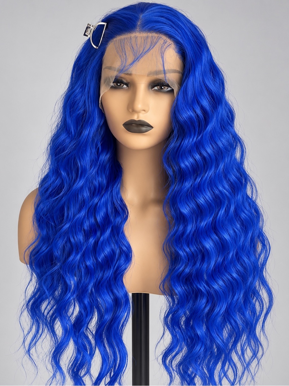 Vibrant Blue Lace Front Wavy Wig - Bold Blue Women's Hair